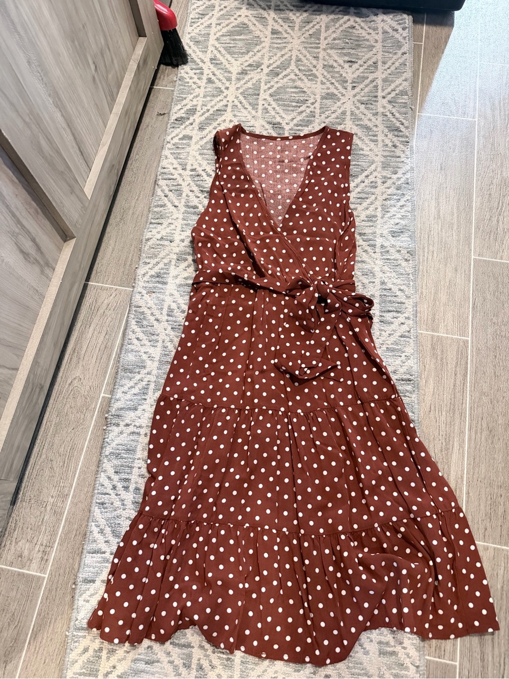 Polka Dot SurplusDress - Brown
